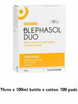 Blephasol Duo Eyelid 3 x Lotion & 300 Pads Blepharitis cheaper Blephaclean wipes