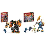 LEGO NINJAGO Cole’s Elemental Earth Mech, Action Figure Toy, Dragons Rising Building Set & NINJAGO Jay’s Mech Battle Pack, Action Figure Toy for 6 Plus Year Old Boys, Girls & Kids