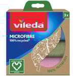 Vileda Mikrofiberduk 100% återvunnet material, 3-pack