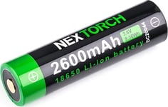 NexTorch NexTorch Laddningsbart Batteri 18650,2600 Mah, Med Inbyggd Typ-C Black OneSize, Black