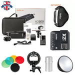 UK Godox 2.4 TTL HSS Two Heads AD200 Flash+X2T-N+60x60 Softbox Kit For Nikon