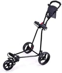 XINTONGSPP Office Golf Cart, Folding 3 Wheel Trolley Pull Push Golf Cart,Foot Brake, Quick Open And Close Golf Pull Cart,Black (Golf Cart Only)
