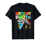 Kids 7 Year Old Funny 7th Birthday Boy Monster Truck Car T-Shirt
