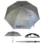 H2NO Dual Canopy Windproof Large Golf Umbrella - 68" (172cm) Auto-Opening, Fibreglass Frame, UV Protection - Ultraviolet Silver