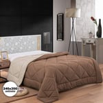 Herzberg HG-2420BCO: Bicolour Microfiber Täcke - 240x200cm Brun