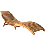 Chaise longue Bain de soleil Transat Bois d'acacia solide Marron 13281