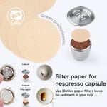 Stainless Steel Coffee Capsule Pod w/Paper Filters For Nespresso Inissia Maker