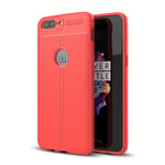 OnePlus 5 Leather Texture Case Red
