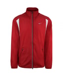 Nike Logo Long Sleeve Zip Up Red Mens Lightweight Jacket 320829 648 - Size Medium