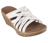 Skechers Beverlee Hot Spring Womens White Slip On Wedge Summer Sandals