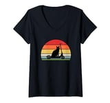 Womens Vintage Electric scooter cat E-Scooter for adults gifts V-Neck T-Shirt