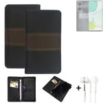Phone Case + earphones for Huawei Enjoy P60 Pro Wallet Cover Bookstyle protectiv