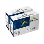 Compatible 2 Black Toner Cartridge For Brother Tn2420 Dcpl2510d Hl-l2310d