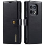 DG.MING OnePlus 10 Pro Plånboksfodral med avtagbart skal, Black