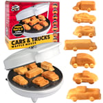 Car Mini Waffle Maker - Make 7 Fun, Different Race Cars, Trucks, and Automobile Vehicle Shaped Pancakes - Electric Non-Stick Pan Cake Kid's Waffler Iron