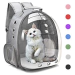 Henkelion Sac à Dos de Transport à Bulles pour Chat et Petit Chien et Chat de Petite et Moyenne Taille, Capsule Spatiale, Sac de randonnée approuvé par Les compagnies aériennes, Gris