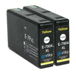 2 Yellow XL Ink Cartridges to replace Epson T7904 (79XL) non-OEM / Compatible
