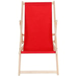 Melko - chaise de plage pliante chaise de jardin en bois chaise longue relax chaise de balcon rouge