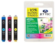 HP 920XL INK CARTRIDGE CYAN MAGENTA YELLOW 3 PACK JETTEC COMPATIBLE