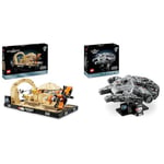 LEGO Star Wars : La Menace Fantôme Diorama de la Course de Podracers de Mos Espa & Star Wars : Un Nouvel Espoir Millenium Falcon - Vaisseau Spatial à Construire et Collectionner