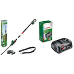 Bosch 06008B3070 Cordless Telescopic Hedge Trimmer UniversalHedgePole 18 (1 Battery, 18 Volt System in Cardboard Box) & Battery Pack PBA 18V (Battery 2.5 Ah W-B, 18 Volt System, in Carton Packaging)