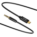 Baseus USB-C till 3.5mm AUX kabel, 1.2m - Svart