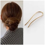 U-formade hårnålar Vintage hårgaffel Metallhårnålar Pin Minimalistisk hårnål Bun Holder Sticks Franska håraccessoarer 1 st (Guld)