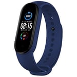 Beilaishi Suitable For Xiaomi Band Mi 5 Solid-Color Silicone Strap Length: 24.5cm(Black) replacement watchbands (Color : Midnight Blue)