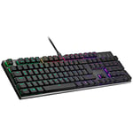 Cooler Master SK652 Mechanical Gaming Keyboard - RGB Backlight, On The Fly Control, Brushed Aluminum - German Layout QWERTZ/Red Keys