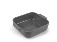 PEUGEOT - Square Ceramic Baking Dish - 21 cm (Handles Included) x 17.5 cm x 6 cm - Capacity: 1.1 L - Single Serving - 10 Year Guarantee - Made In France - Light Grey Colour
