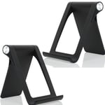 Cell Phone Stand-Phone Dock: [2 PACK] Cradle, Holder, Stand for Office Desk, Multi-Angle Adjustable Desk Compatible For Samsung Galaxy A10 A12 A20 A20E A30 A40 A50 A70 A80 A90 5G (BLACK)