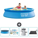 Intex Pyöreä puhallettava Easy Set uima-allas - 244 x 61 cm - Sininen - Mukana Lisätarvikkeet CB4