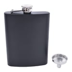 Hip Flask for Liquor with Funnel-8 Oz Black Stainless Steel Liquor Flask, Pocket Flask, Alcohol Flask for Drinking of Alcohol, Whiskey, Rum and Vodka- Gift for Men and Women