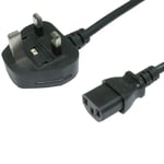 Kettle Lead 3M Metre UK Mains Power Plug to IEC C13 Cable Cord for PC Monitor TV