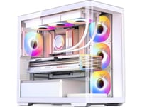 Jonsbo D300 Midi-Tower 270 Grad Tempered Glass - Weiß - Midi/Minitower - Micro/Mini/Flex-Atx (D300 White)
