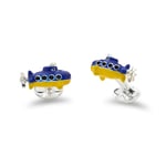 Deakin & Francis Cufflinks Sterling Silver Yellow And Blue Submarine