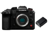 Panasonic LUMIX GH6 with Additional Battery Pack, 25.2 MP Mirrorless Camera with 5.7K 60 fps/4K 120 fps, Unlimited C4K/4K 4:2:2 10-Bit Video Recording, 7.5-Stop 5-Axis Dual Image Stabilization