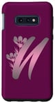 Coque pour Galaxy S10e Monogramme floral élégant rose foncé dégradé lettre U
