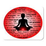 Mousepad Computer Notepad Office Red Root Meditating Woman Muladhara Chakra Affirmation Body Aura Home School Game Player Computer Worker Inch