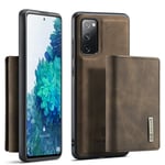 DG.MING M1 Series 2-i-1 Plånboksfodral till Samsung Galaxy S20 FE - Coffee