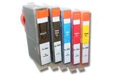 vhbw 5x cartouches compatible pour HP Photosmart B010, B109, B109a, B010A imprimante - Set cyan, magenta, photo noir, noir, jaune