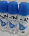 Mum Roll on Deodorant Three Bottles (Brisa Fresh (Formerly Cool Blue))