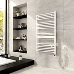 Meykoers - Blanc sèche serviettes Électrique 100x60cm, 500W radiateur Sèche-serviette électrique, avec lcd écran chauffé élément