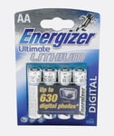 4 Pack AA Lithium Energizer Batteries for Digital Cameras. Up to 630 Photos!
