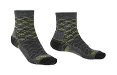 Bridgedale Men's Hike Lightweight Merino Endurance Ankle Original Socks, Grey/Lime, XL UK