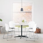 RBM Allround, pyöreä pöytä laminaatti pöytälevyllä 73cm korkea Musta Valkoinen Ø 120cm