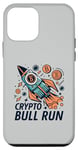 Coque pour iPhone 12 mini Crypto Bull lance Bitcoin Boom Rocket au détenteur