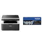 Brother DCP-1612W Mono Laser Printer - All-in-One, Wireless/USB 2.0, Compact, A4 Printer, Home Printer, UK Plug & TN-1050 Toner Cartridge, Black, Single Pack, Standard Yield, Genuine Supplies