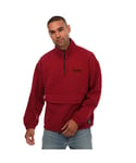 Levi's Mens Levis Relaxed 1/4 Zip Pouch Jacket in Red Cotton - Size Medium
