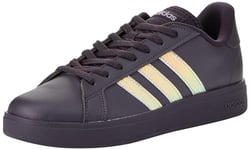 adidas Women's Grand Court Base 2.0 Shoes Sneaker, Aurora Black/Aurora Black/Shadow Violet, 9 UK